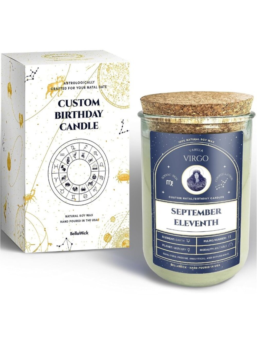 Custom Zodiac Birthday Candles | Scented Soy Wax | Astrology Gifts | 75+ Hour